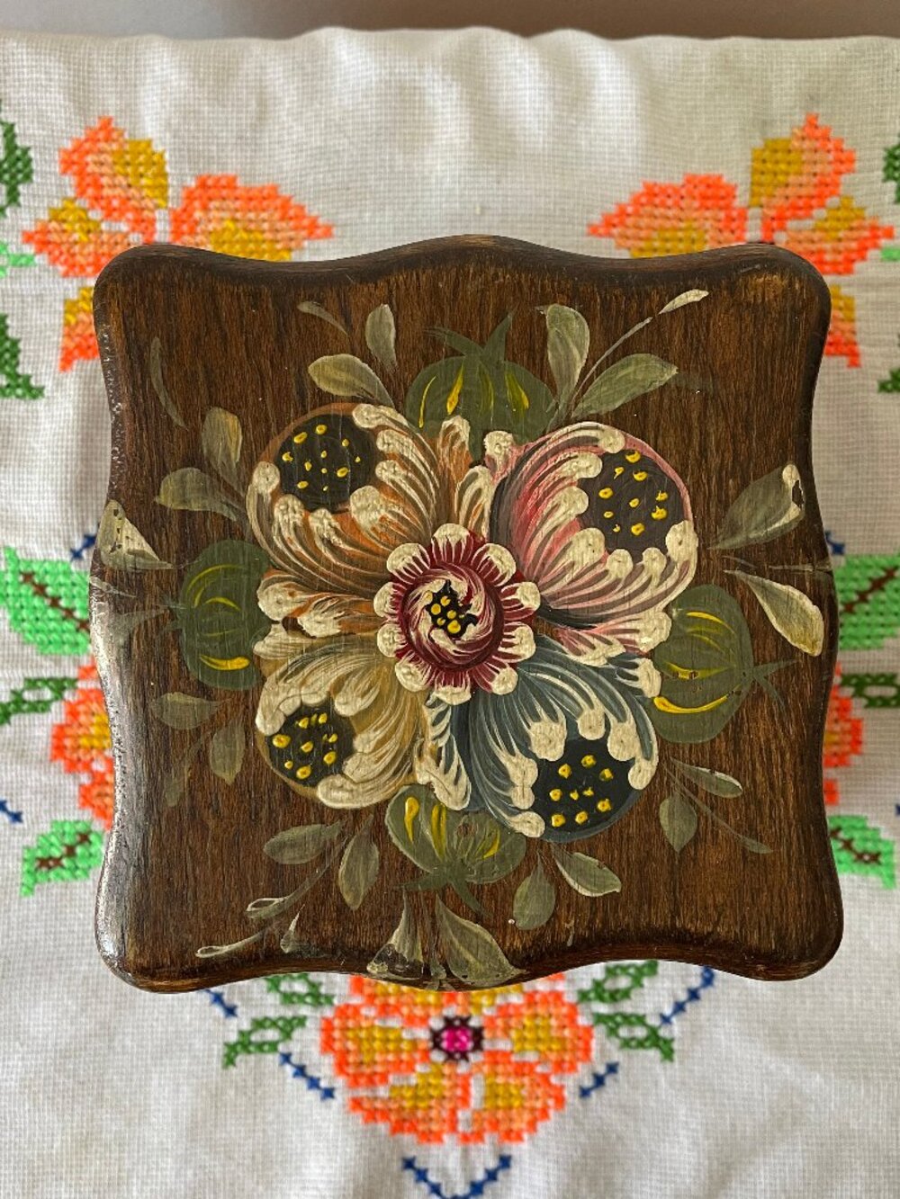 Hand Painted Florals Wooden Box